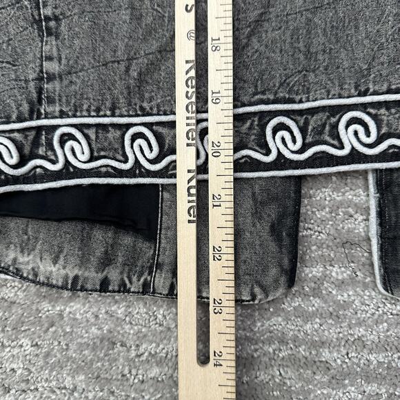 Soft Surroundings Jacket Womens 3X Gray Embroidered Boho Cotton Soutache Kimono - Picture 13 of 13